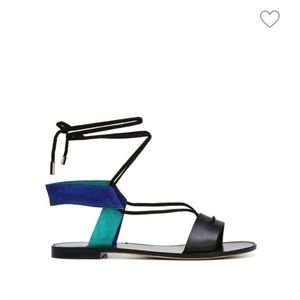 Diane Von Furstenberg Estonia Leather&Suede Lace-Up Sandals